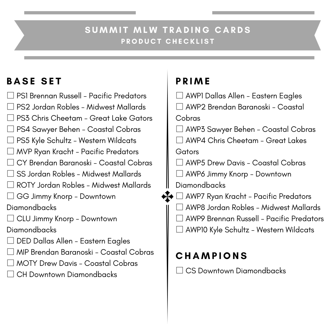 2023 Summit Major League Wiffle Ball Pack SOLD OUT